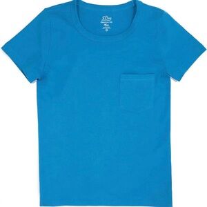 J.Crew Essential Crewneck Pocket Tee – Vivid Peacock Blue size M